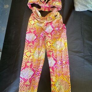 Vibrant LICI FIT Pink and Yellow Women's Jumpsuit